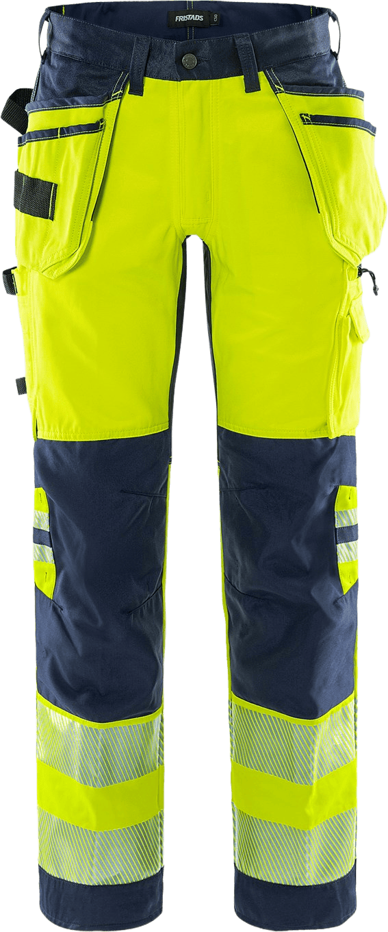 Fristads High VIS Rakentajan Stretch Housut LK 2 2707 PLU