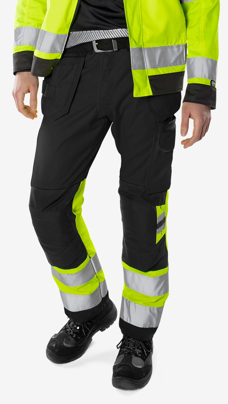 Fristads High VIS Green Rakentajan Housut LK 1 2640 GPLU - Image 9