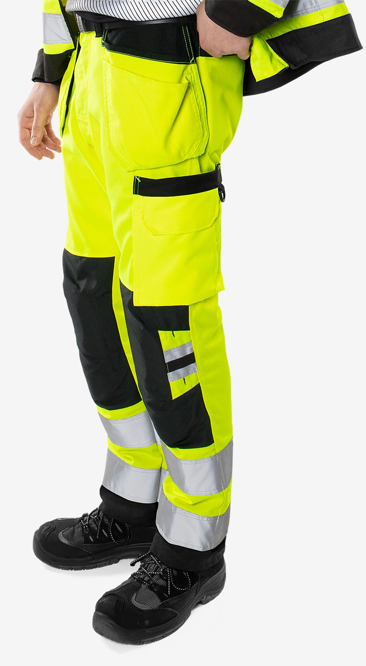 Fristads High VIS Green Rakentajan Housut LK 2 2641 GPLU - Image 3