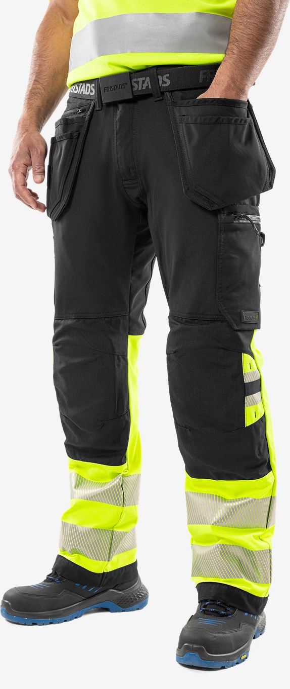 Fristads High VIS Green Rakentajan Stretch Housut LK 1 2643 GSTP - Image 15