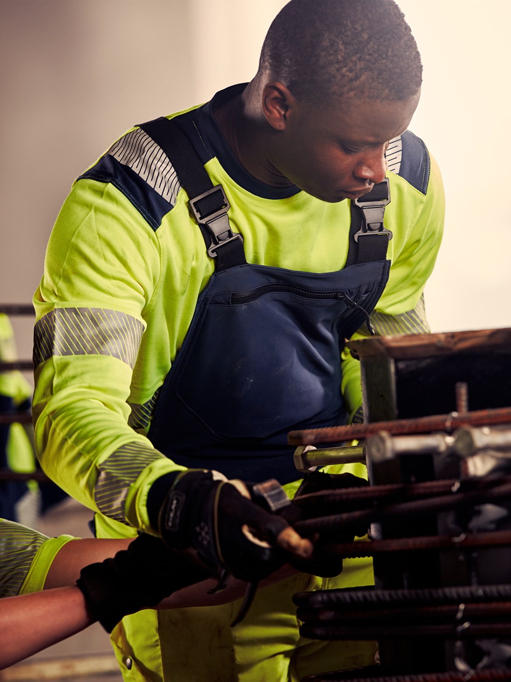 Fristads High VIS Green Stretch Avosuoja LK 2 1031 GSTP - Image 4