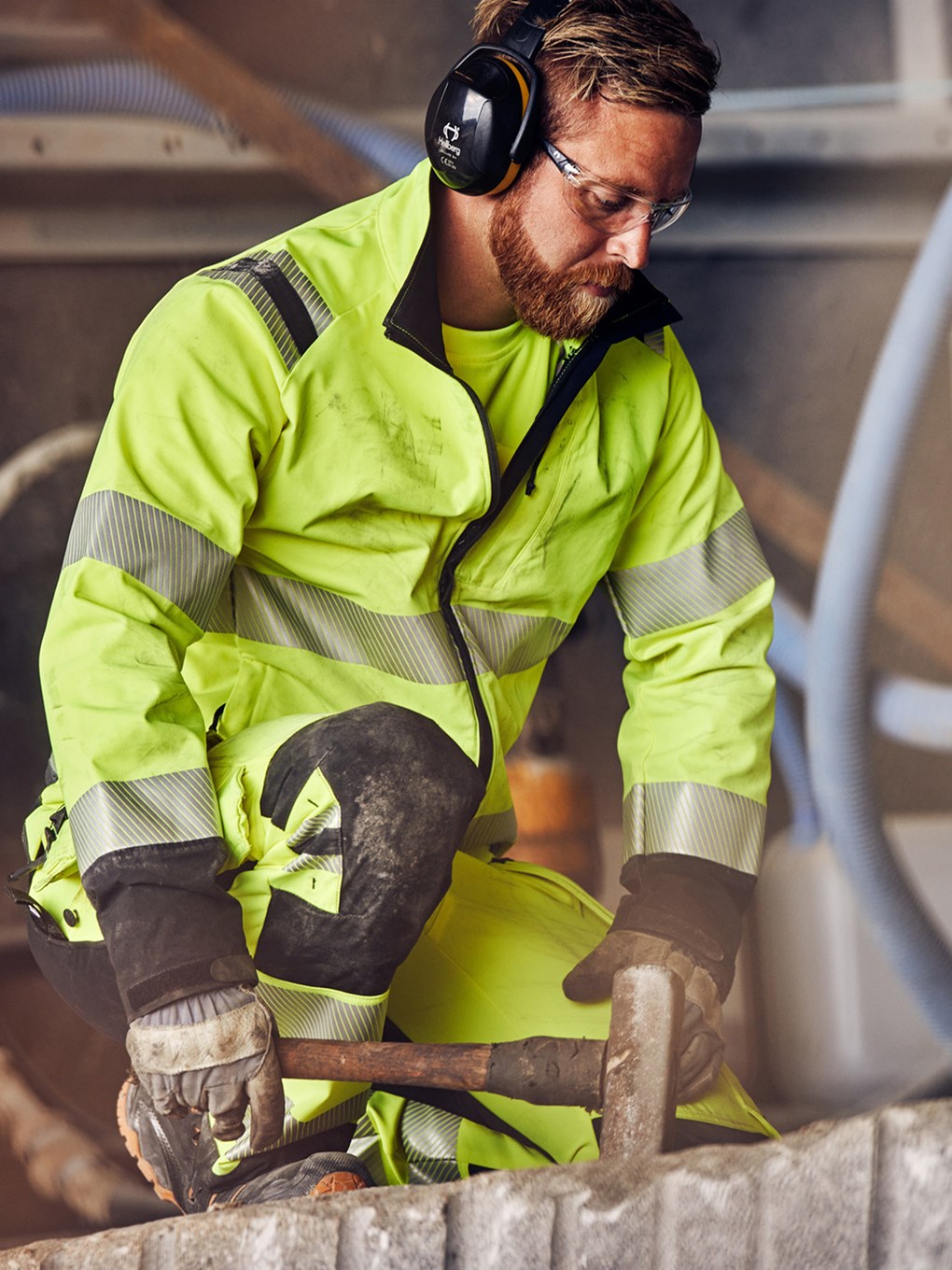 Fristads High VIS Green Stretch Takki LK 3 4647 GSTP - Image 9