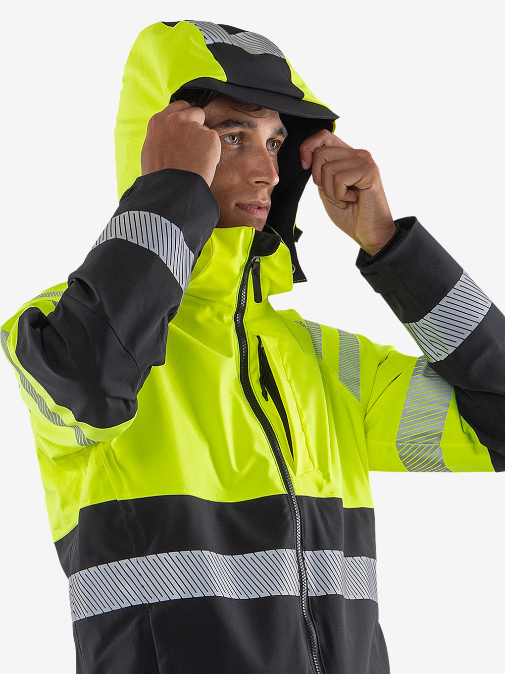 Fristads High VIS Green Stretch Kuoritakki LK 1 4690 GLS - Image 8