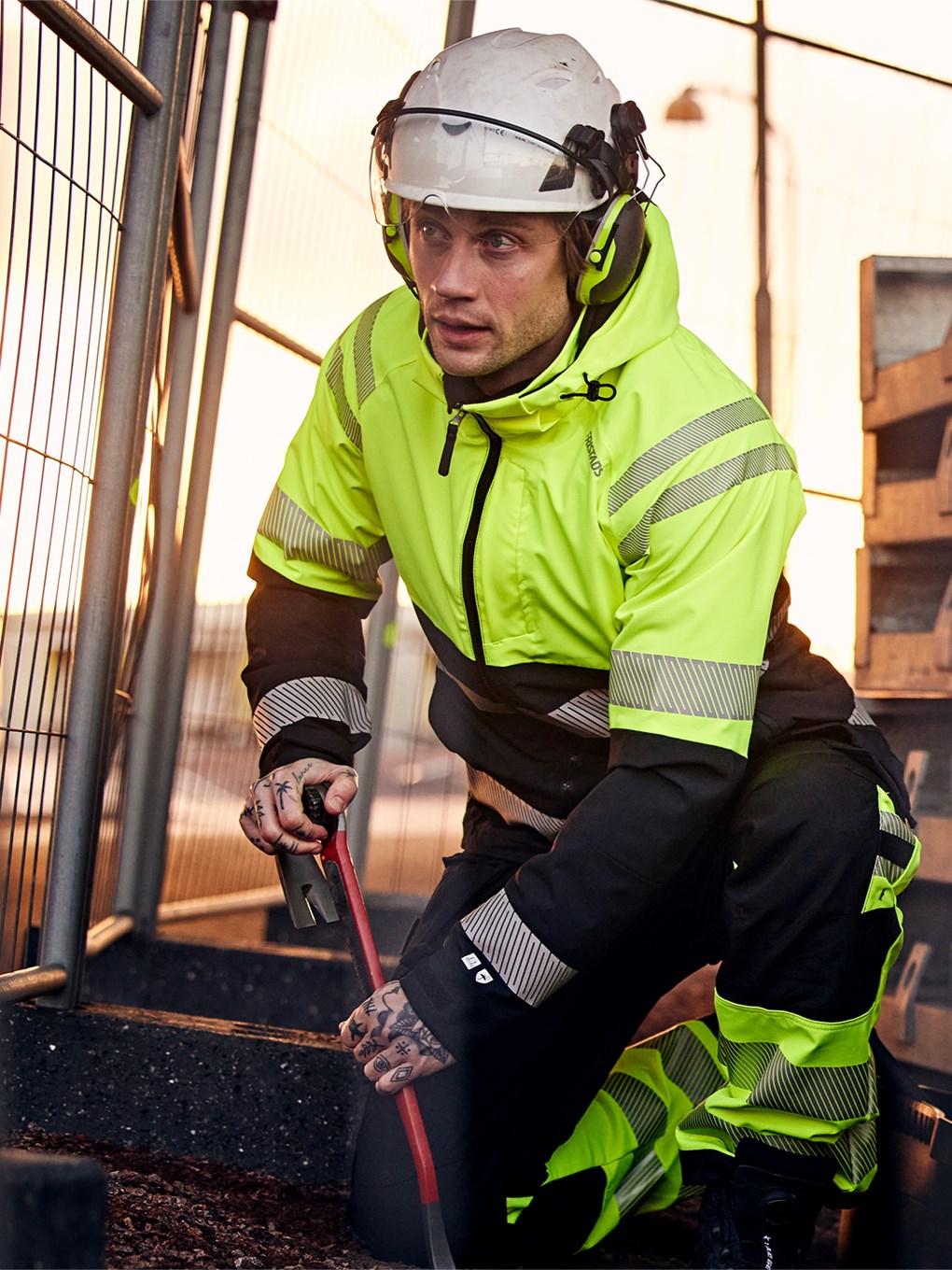 Fristads High VIS Green Stretch Kuoritakki LK 1 4690 GLS - Image 9