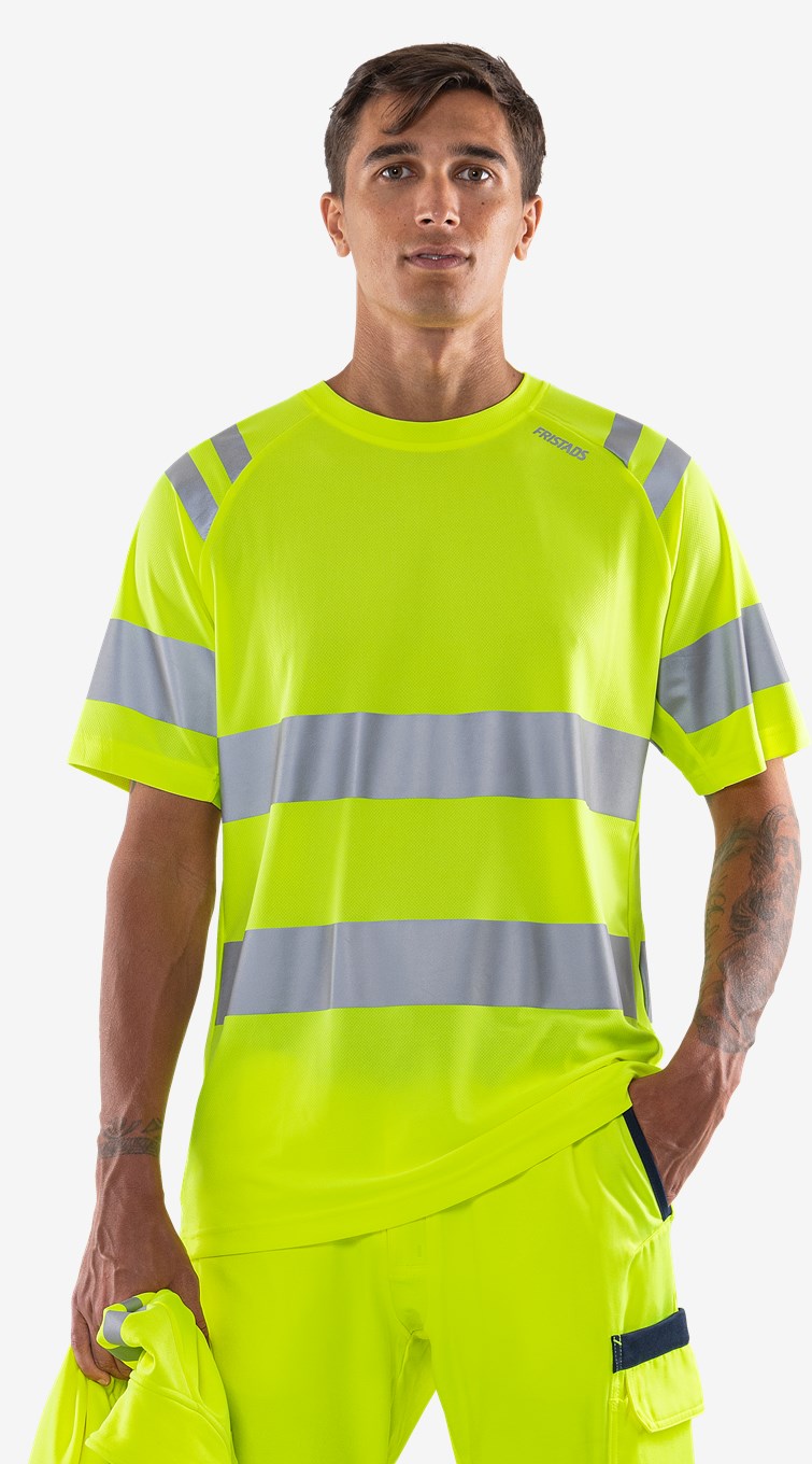 Fristads High VIS Green Tekninen T-Paita LK 3 7860 GPST - Image 5