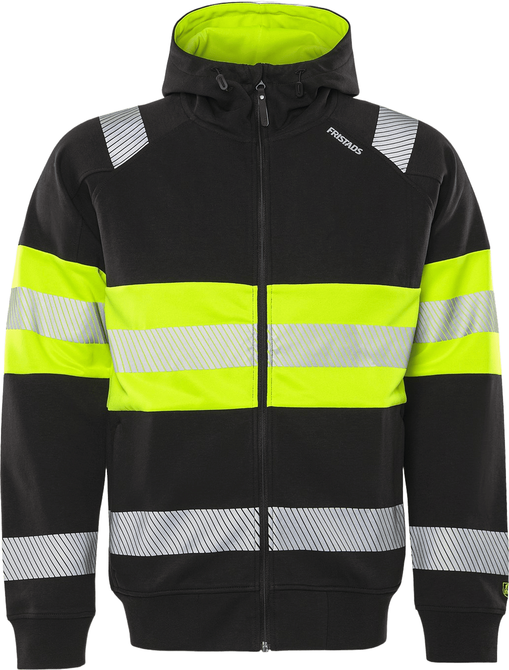 Fristads High VIS Green Hupullinen Stretch Collegetakki LK 1 7532 GKC