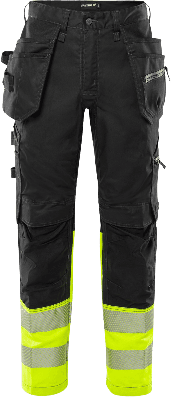 Fristads High VIS Rakentajan Stretch Housut LK 1 2906 GWM