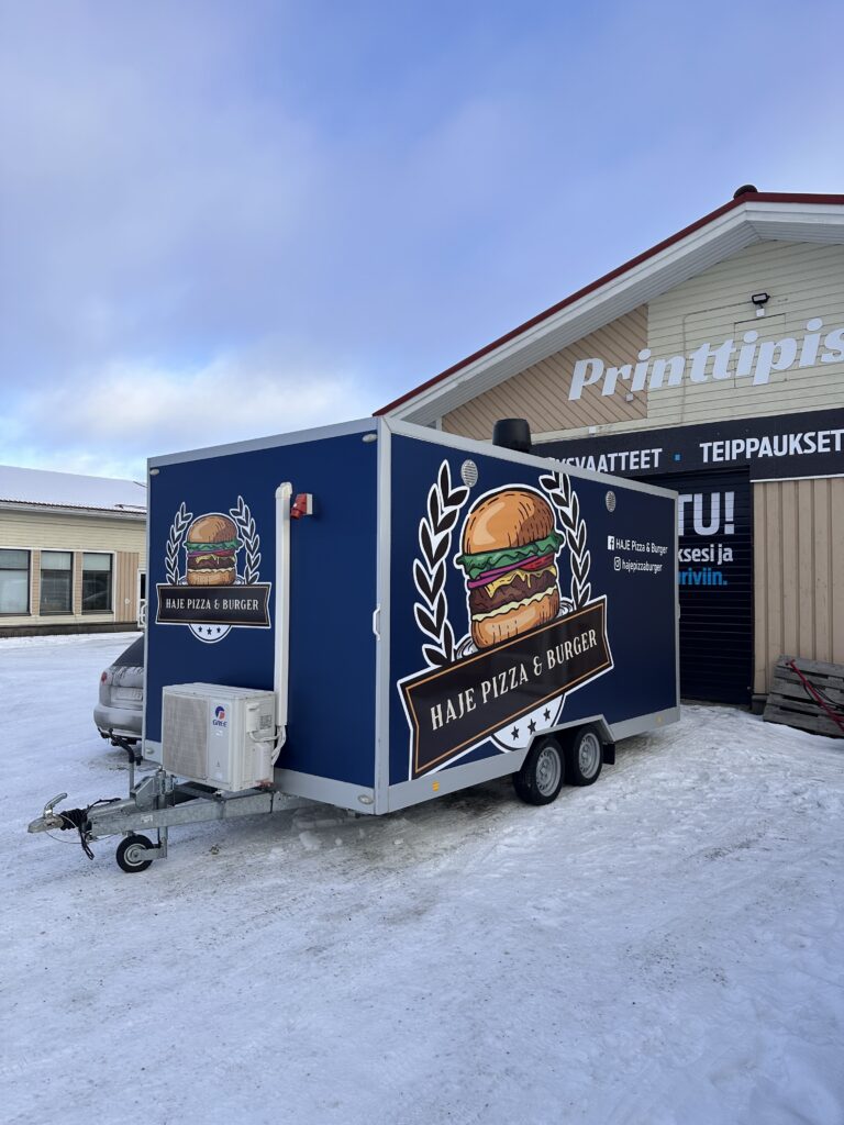 Haje Pizza ja Burger ruokavaunu julkisivu