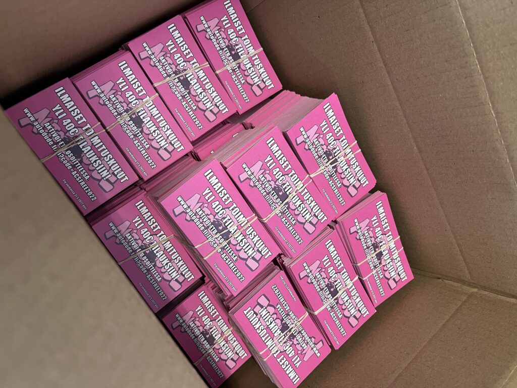 Ilmaiset toimituskulut flyerit