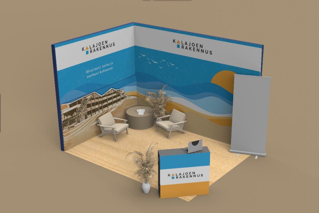 Kalajoen Rakennus messuosasto 3D-visualisointi
