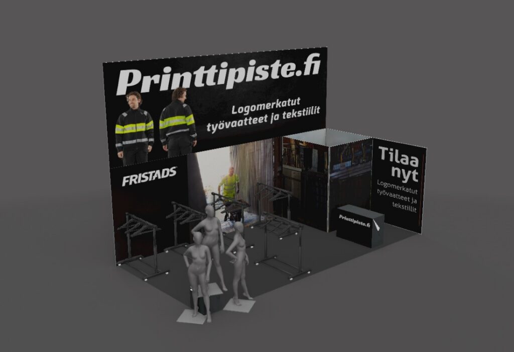 Printtipiste messuosasto 3D Fristads